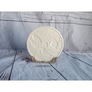 Partylite Fairy Butterfly Votive Candle Holder Porcelain Lithophane with Stand